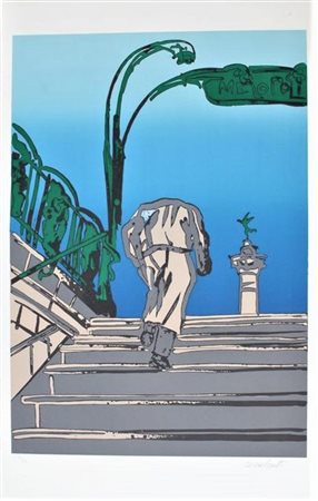 Antonio Recalcati SENZA TITOLO serigrafia su carta, cm 90x56 firma es. 90/150...