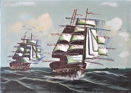 Salvador SENZA TITOLO olio su tela, cm 50x70 firma