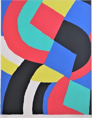 Sonia Terk Delaunay VALET DE CARREAU litografia su carta, cm 63,5x48,5 es....
