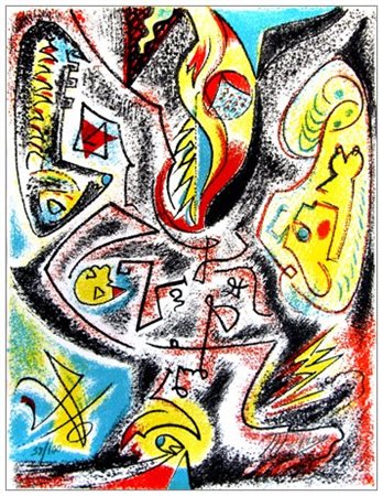 ANDRE’ MASSON (Balagny 1896 – Parigi 1987) Senza titolo Litografia a colori...