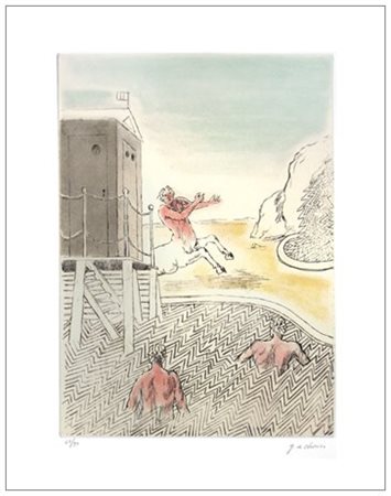 GIORGIO DE CHIRICO (Volos 1888 – Roma 1978) L’arrivo del centauro 1973...