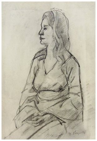 GIANNI VAGNETTI (Firenze 1897 – 1956) Senza titolo Grafite su cartoncino 37,5...