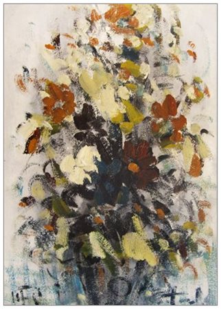 ALVARO DANTI (Livorno 1911 – 1985) Mazzo di fiori 1965 Olio su faesite 70 x...