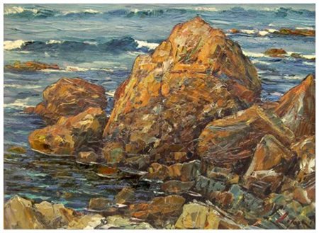 GIO BATTA LEPORI (Livorno 1911 – 2002) Senza titolo Olio su tavola 38 x 50....