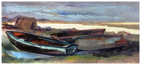 BEPPE DOMENICI (Viareggio 1924 – 2008) Senza titolo Olio su tavola 19 x 40....