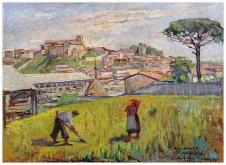 ANGIOLO VANNETTI (Livorno 1881 – Firenze 1962) Senza titolo 1947 Olio su...