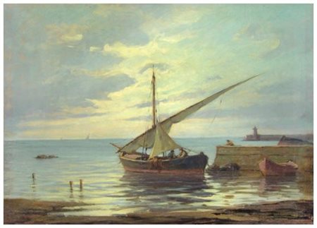 RENUCCIO RENUCCI (Livorno 1880 – 1947) Senza titolo Olio su tavola 50 x 70....