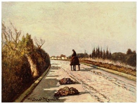 GINO ROMITI (Livorno 1881 – 1967) Senza titolo Olio su faesite 30 x 40. Firma...