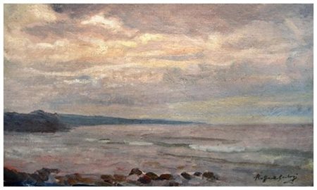 RAFFAELLO GAMBOGI (Livorno 1874 – 1943) Senza titolo Olio su cartone telato...