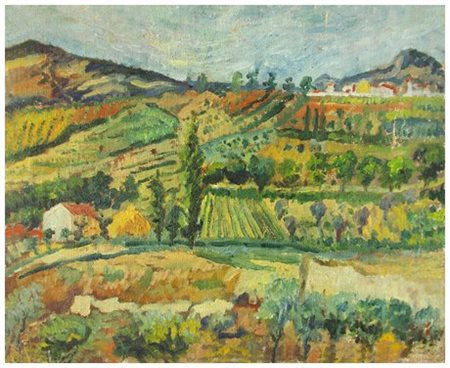 ADRIANA PINCHERLE (Roma 1909 – Firenze 1996) Senza titolo Olio su juta 50 x...