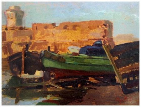 DINO PELAGATTI (Livorno 1932) Senza titolo 1967 Olio su faesite 30 x 40. Sul...