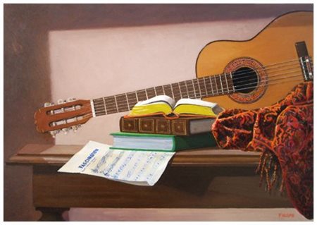 WALTER FALCONI (Bengasi 1935) Fascination Olio su tela 35 x 50. Firma in b. a...