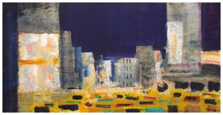 SALVATORE MAGAZZINI (Pistoia 1955) New York Olio su tavola 25 x 50. Firma in...