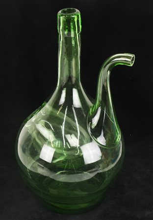 FIASCO RINFRESCATOIO In vetro soffiato Toscana, seconda meta' XIX sec. h 31 cm