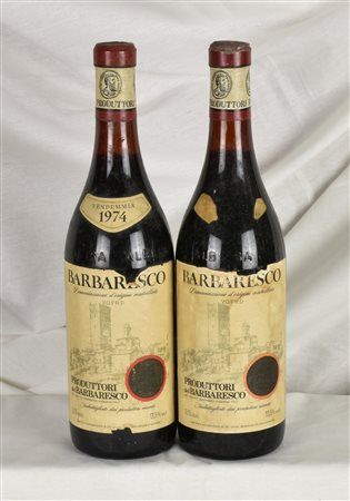 COPPIA DI BOTTIGLIE di vino Barbaresco anno 1974 livello e colore buoni marca...