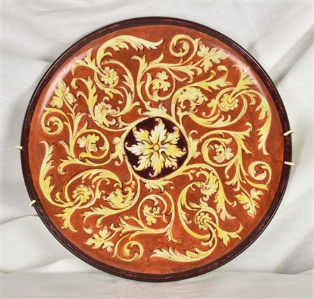 PIATTO DA PARATA in ceramica S.C. Richard inizio XX sec. diam 25 cm
