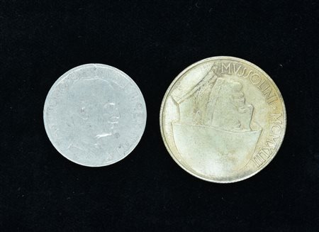 LOTTO DI DUE MONETE REGNO D'ITALIA composto da: buono da 2 lire 1924 20 lire...