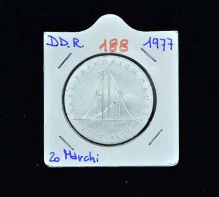 20 MARCHI DDR 1977 Carl Friedrich Gauss