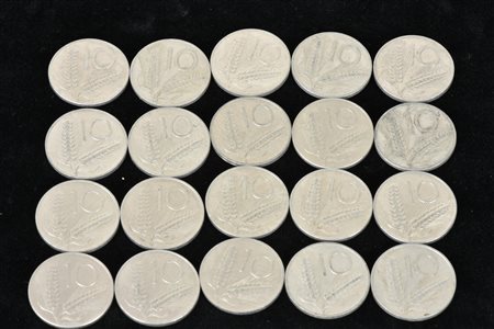 LOTTO DI 20 MONETE DA 10 LIRE REPUBBLICA ITALIANA varie coniazioni
