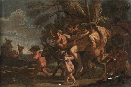 PITTORE ANONIMO<BR>"Sileno ebbro" XVII secolo