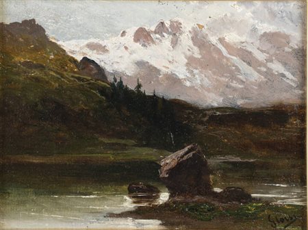 GIACINTO CORSI DI BOSNASCO<BR>Torino 1829 - 1909<BR>"Paesaggio alpino"