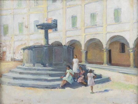 LUIGI BOFFA TARLATTA<BR>Rialmosso (VC) 1889 -1965 Quittengo (VC)<BR>"Fontana a San Giovanni di Andorno (biellese)" 1940