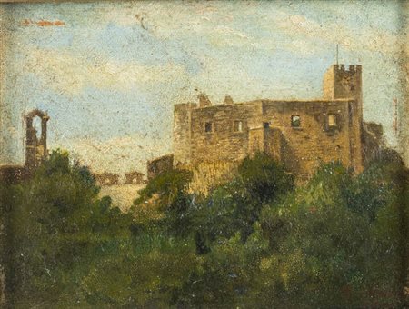 PITTORE NON IDENTIFICATO<BR>"Castel de giardine Paes" 1885