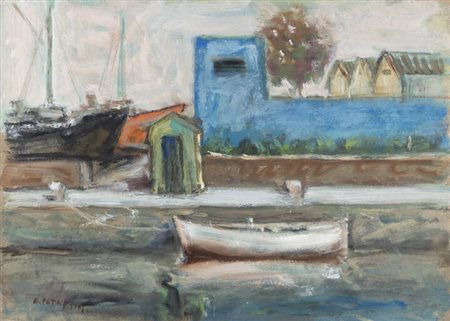 ALFREDO CATARSINI<BR>Viareggio (LU) 1899 - 1993<BR>"Cantine navali" 1947