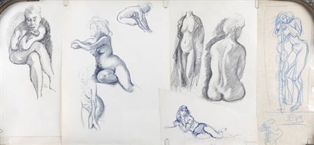 ITALO CREMONA<BR>Cozzo Lomellina (PV) 1905 - 1979 Torino<BR>"Disegni di nudo in cornice"