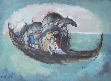 ITALO CREMONA<BR>Cozzo Lomellina (PV) 1905 - 1979 Torino<BR>"Studio per la gondola" 1950