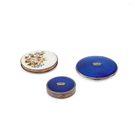 Tre portacipria in argento, Inghilterra, inizi XX secolo