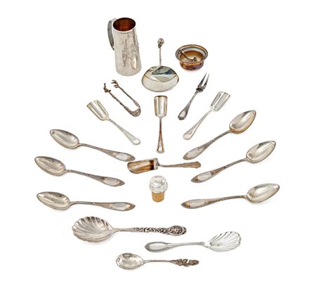 Lotto di diciannove argenti