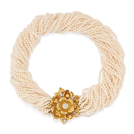 Collana con perle e diamanti