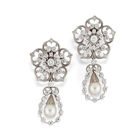 Orecchini con perle e diamanti