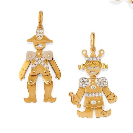 Due pendenti con diamanti, 1970-80 circa