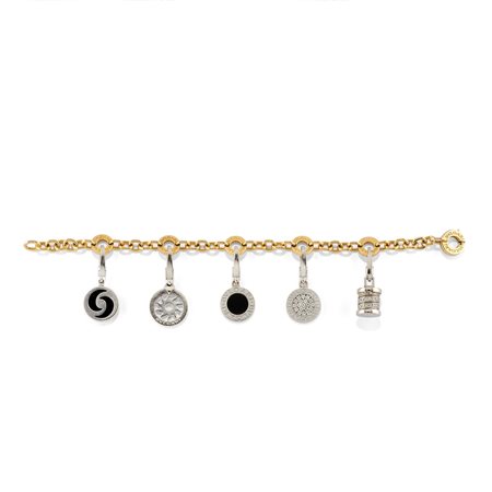 Bracciale charms con diamanti e onice