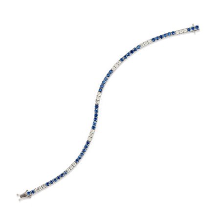 Bracciale tennis con zaffiri e diamanti