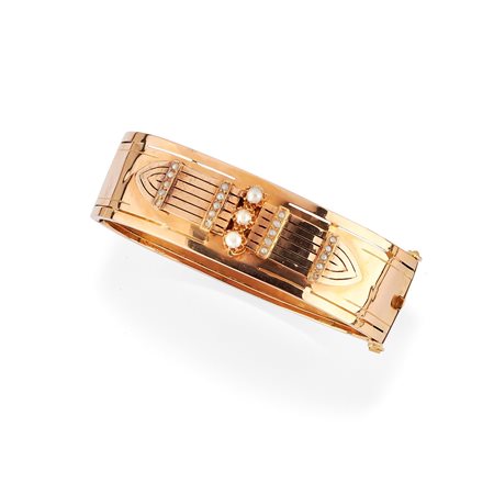 Bracciale rigido con microperle, fine XIX secolo