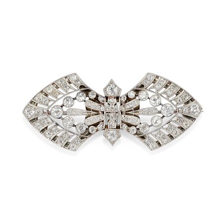 Spilla doppia clip con diamanti, 1920 circa