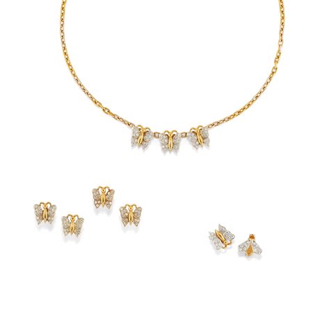 Lotto di gioielli con diamanti