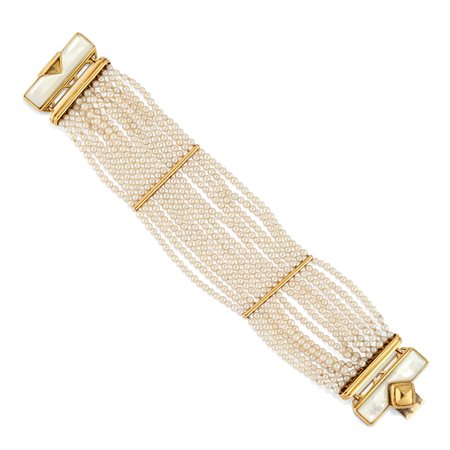Bracciale con perle e madreperla