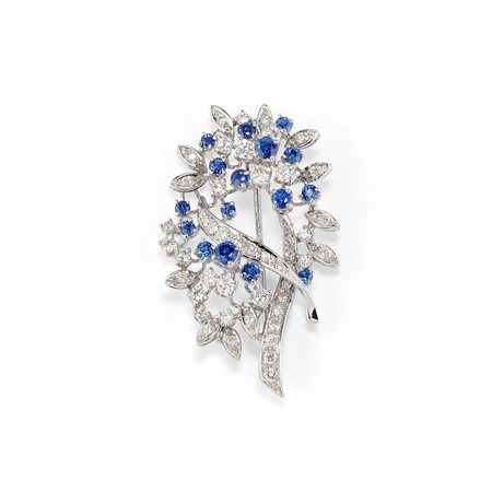 Spilla con zaffiri e diamanti