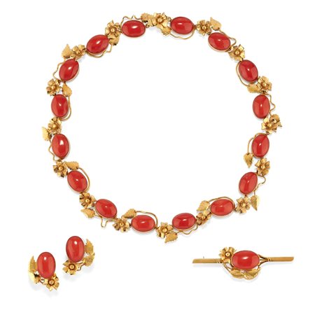 Demi-parure con corallo