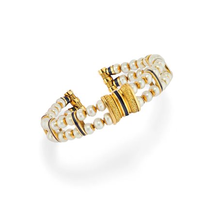 Bracciale con perle e smalto