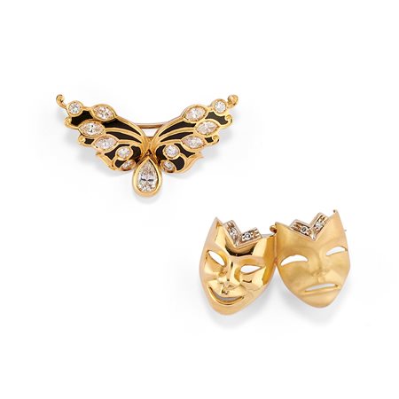 Due spille con diamanti