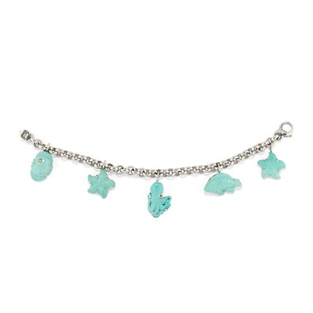 Bracciale charms con pasta di turchese