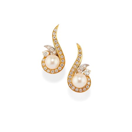 Orecchini con perle e diamanti