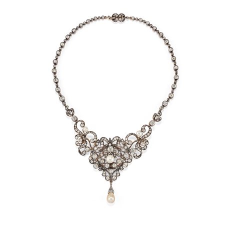 Antico collier con diamanti e perle, fine XVIII secolo inizi XIX secolo