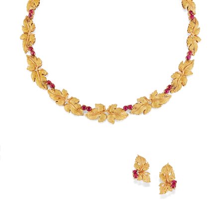 Demi-parure con rubini