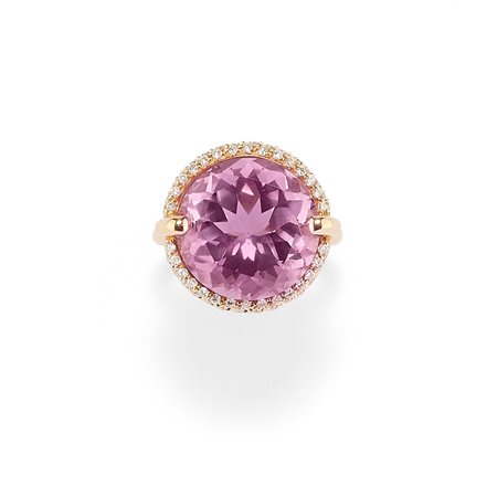 Anello con diamanti e ametista